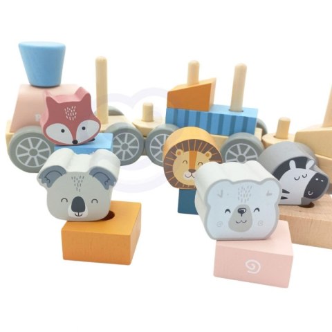VIGA PolarB Drewniana Kolejka z wagonikami i zwierzątkami do ciągnięcia Montessori VIGA PolarB Drewniana Kolejka z wagonikami i zwierzątkami do ciągnięcia Montessori