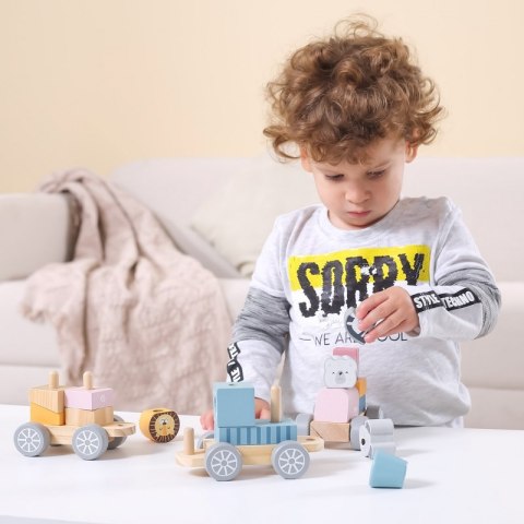VIGA PolarB Drewniana Kolejka z wagonikami i zwierzątkami do ciągnięcia Montessori VIGA PolarB Drewniana Kolejka z wagonikami i zwierzątkami do ciągnięcia Montessori
