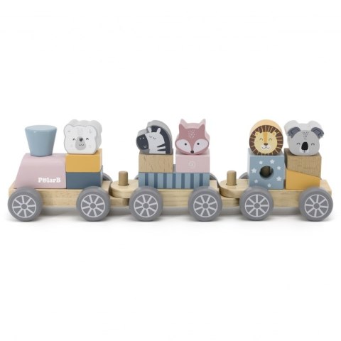 VIGA PolarB Drewniana Kolejka z wagonikami i zwierzątkami do ciągnięcia Montessori VIGA PolarB Drewniana Kolejka z wagonikami i zwierzątkami do ciągnięcia Montessori