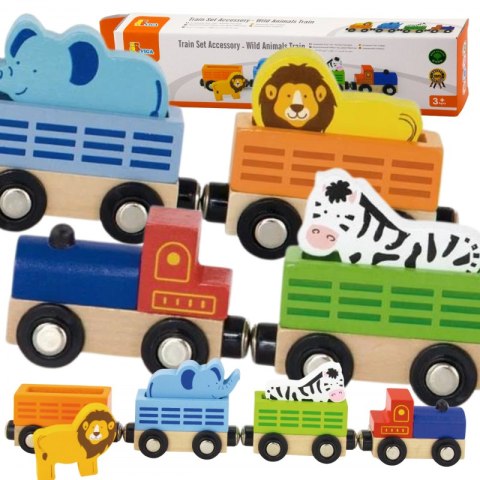 VIGA Zestaw akcesoriów do kolejki - pociąg z dzikimi zwierzętami ZOO VIGA Zestaw akcesoriów do kolejki - pociąg z dzikimi zwierzętami ZOO