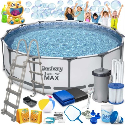 Basen ogrodowy stelażowy 427 x 122 cm 19w1 Bestway 5612X maszynka do baniek GRATIS Basen ogrodowy stelażowy 427 x 122 cm 19w1 Bestway 5612X maszynka do baniek GRATIS