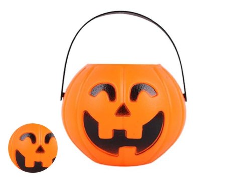 Wiaderko halloween pojemnik dynia na cukierki duże 15 x 13cm Wiaderko halloween pojemnik dynia na cukierki duże 15 x 13cm