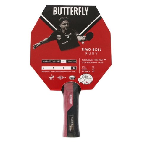 Rakietka do tenisa stołowego Butterfly Timo Boll Ruby S841445 Rakietka do tenisa stołowego Butterfly Timo Boll Ruby S841445