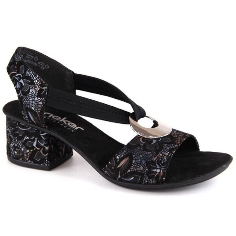 Komfortowe sandały Rieker W RKR679 czarne Komfortowe sandały Rieker W RKR679 czarne