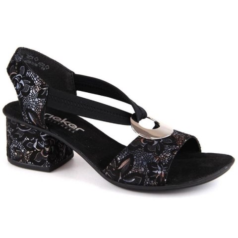Komfortowe sandały Rieker W RKR679 czarne Komfortowe sandały Rieker W RKR679 czarne