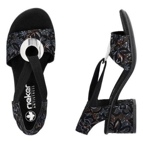 Komfortowe sandały Rieker W RKR679 czarne Komfortowe sandały Rieker W RKR679 czarne