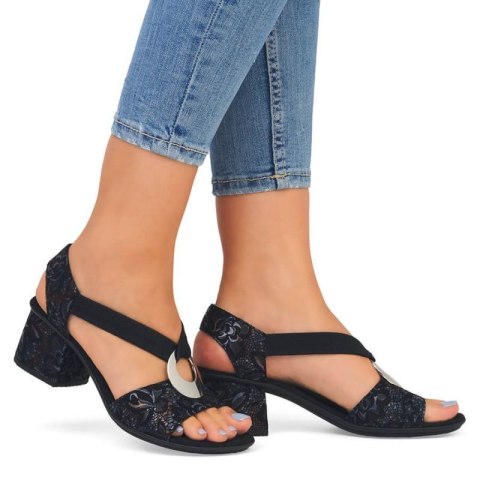 Komfortowe sandały Rieker W RKR679 czarne Komfortowe sandały Rieker W RKR679 czarne