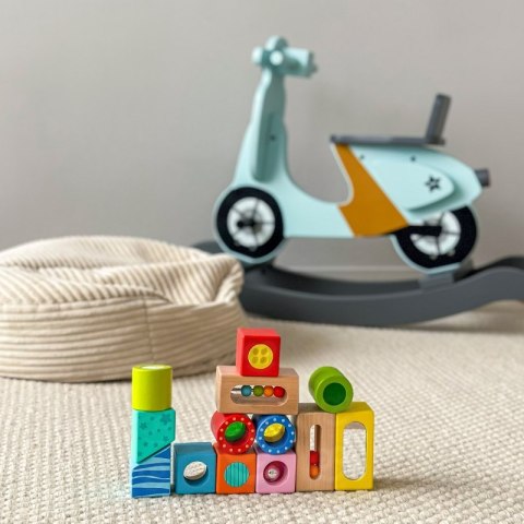 TOOKY TOY Drewniane Pudełko Klocki Sensoryczne Układanka Multifunkcyjna Kształty Dźwięk Dotyk 12 el. TOOKY TOY Drewniane Pudełko Klocki Sensoryczne Układanka Multifunkcyjna Kształty Dźwięk Dotyk 12 el.