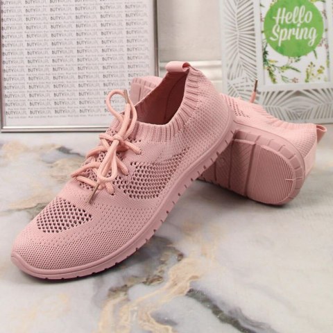 Buty sportowe ażurowe News W EVE211D pudrowy róż Buty sportowe ażurowe News W EVE211D pudrowy róż