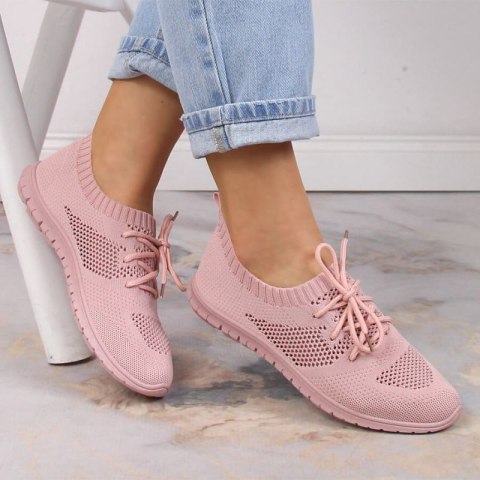 Buty sportowe ażurowe News W EVE211D pudrowy róż Buty sportowe ażurowe News W EVE211D pudrowy róż