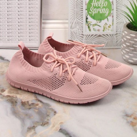 Buty sportowe ażurowe News W EVE211D pudrowy róż Buty sportowe ażurowe News W EVE211D pudrowy róż