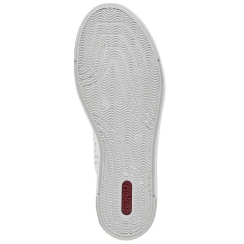 Skórzane buty ażurowe Rieker W RKR642 białe Skórzane buty ażurowe Rieker W RKR642 białe