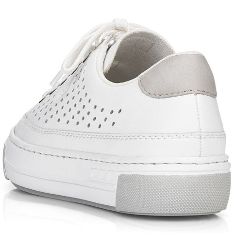 Skórzane buty ażurowe Rieker W RKR642 białe Skórzane buty ażurowe Rieker W RKR642 białe