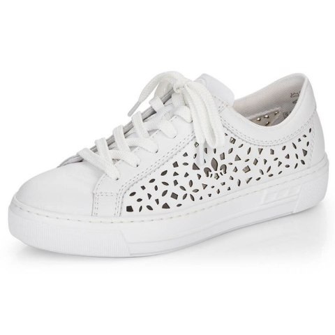Skórzane komfortowe buty Rieker W RKR641 białe Skórzane komfortowe buty Rieker W RKR641 białe