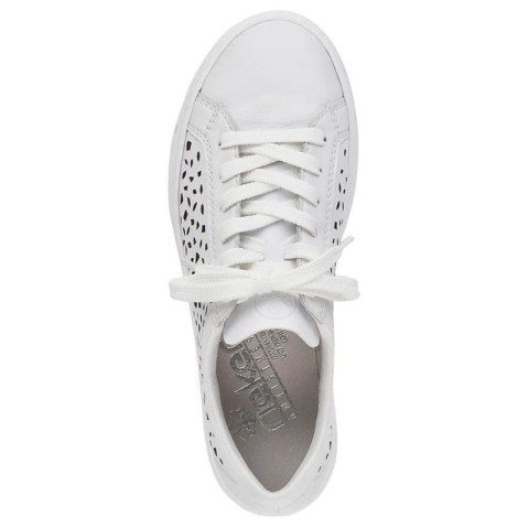 Skórzane komfortowe buty Rieker W RKR641 białe Skórzane komfortowe buty Rieker W RKR641 białe