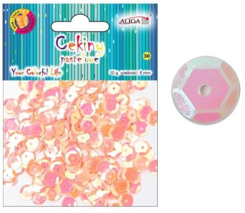 Cekiny 12szt. pastelowe RÓŻOWE 8mm 10g | WMT-112 Cekiny 12szt. pastelowe RÓŻOWE 8mm 10g | WMT-112