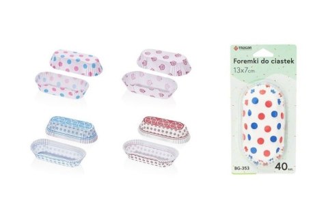 Foremki Papierowe Na Eklerki Ciastka Bułki 40szt 13 x 7cm BG-353 Foremki Papierowe Na Eklerki Ciastka Bułki 40szt 13 x 7cm BG-353