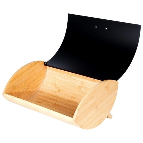 Chlebak Pojemnik na Chleb Metalowy Drewniany Czarny VILDE 35,5x24,5x15,5 cm Chlebak Pojemnik na Chleb Metalowy Drewniany Czarny VILDE 35,5x24,5x15,5 cm