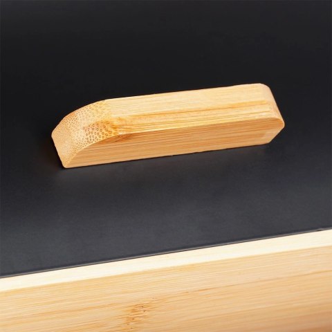 Chlebak Pojemnik na Chleb Metalowy Drewniany Czarny VILDE 35,5x24,5x15,5 cm Chlebak Pojemnik na Chleb Metalowy Drewniany Czarny VILDE 35,5x24,5x15,5 cm