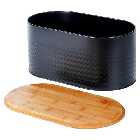 Chlebak na Pieczywo Chleb z Deską Czarny Metalowy VILDE 34 x 18,5 x 15,5 cm Chlebak na Pieczywo Chleb z Deską Czarny Metalowy VILDE 34 x 18,5 x 15,5 cm