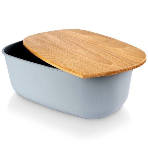 Chlebak pojemnik na pieczywo z drewnianą deską szary 39x23,5x15,5 cm Chlebak pojemnik na pieczywo z drewnianą deską szary 39x23,5x15,5 cm