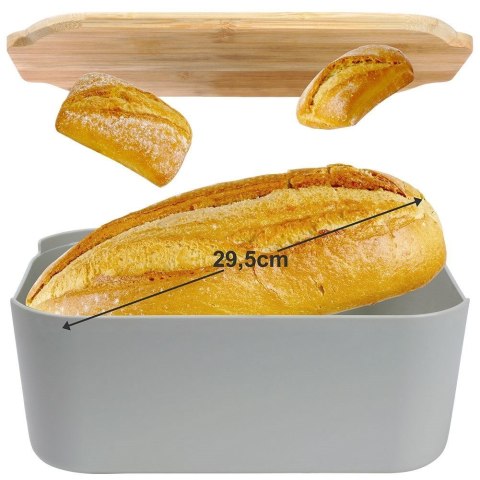 Chlebak z deską szary 33x18,5x12 cm Chlebak z deską szary 33x18,5x12 cm