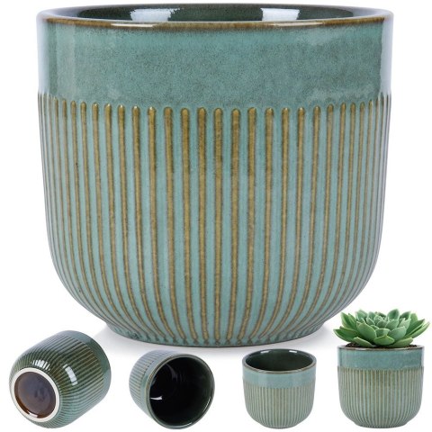 Doniczka porcelanowa zielona 14 cm Doniczka porcelanowa zielona 14 cm