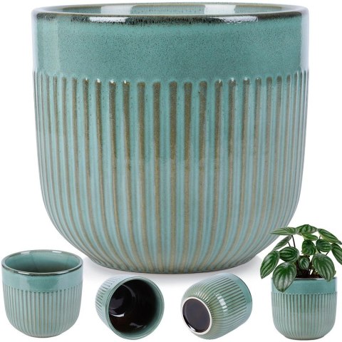 Doniczka porcelanowa zielona 17 cm Doniczka porcelanowa zielona 17 cm