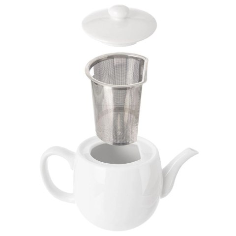 Dzbanek z zaparzaczem do herbaty porcelanowy biały MONA 700 ml Dzbanek z zaparzaczem do herbaty porcelanowy biały MONA 700 ml