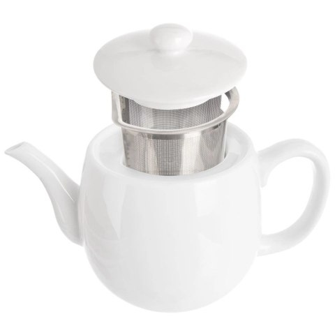Dzbanek z zaparzaczem do herbaty porcelanowy biały MONA 700 ml Dzbanek z zaparzaczem do herbaty porcelanowy biały MONA 700 ml
