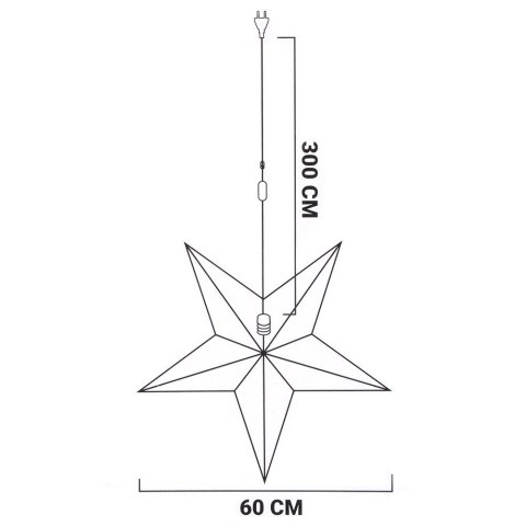 Gwiazda świecąca welurowa czarna wisząca 60 cm Gwiazda świecąca welurowa czarna wisząca 60 cm
