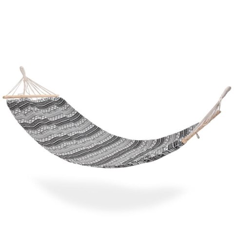 Hamak jednoosobowy biało-czarny 200x80 cm Hamak jednoosobowy biało-czarny 200x80 cm
