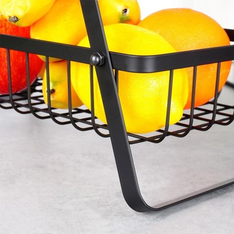 Koszyk na Owoce Warzywa 3-Poziomowy Metalowy Czarny VILDE 34x17,5x46,5 cm Koszyk na Owoce Warzywa 3-Poziomowy Metalowy Czarny VILDE 34x17,5x46,5 cm