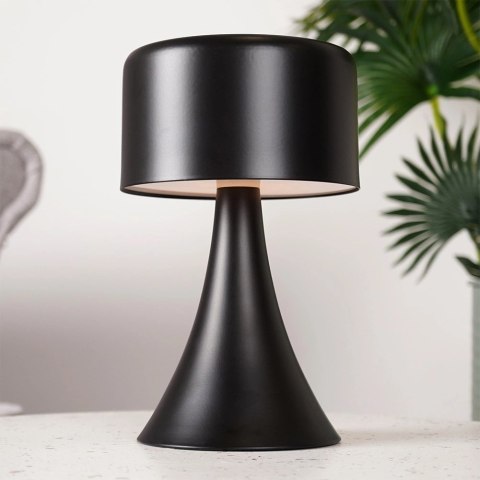 Lampka nocna LED metalowa czarna bezprzewodowa 20,5 cm Lampka nocna LED metalowa czarna bezprzewodowa 20,5 cm