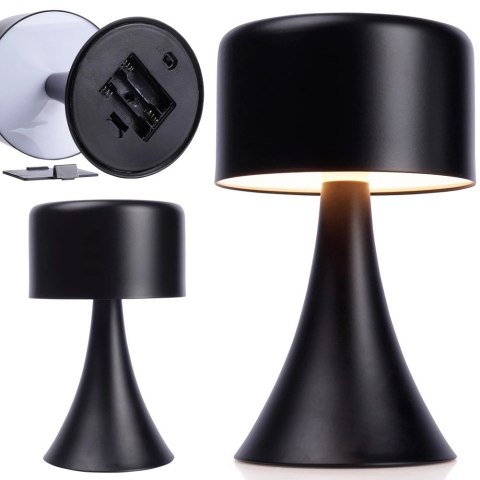Lampka nocna LED metalowa czarna bezprzewodowa 20,5 cm Lampka nocna LED metalowa czarna bezprzewodowa 20,5 cm