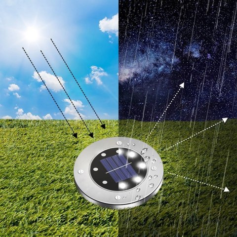 Lampki Ogrodowe Solarne LED Stalowe Wbijane VILDE 11,5 cm 12 szt. Lampki Ogrodowe Solarne LED Stalowe Wbijane VILDE 11,5 cm 12 szt.