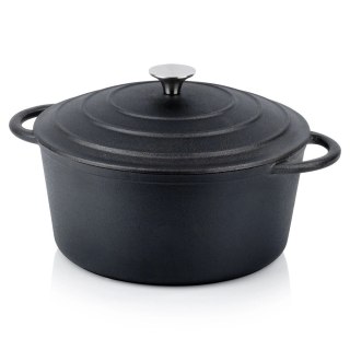Garnek z Pokrywką Żeliwny Gaz Indukcja Solidny VILDE 26 cm 5 L