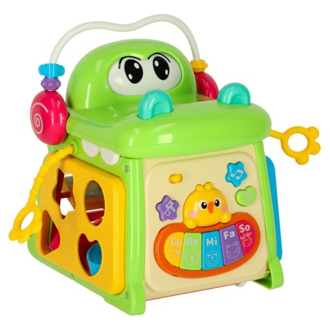 Kostka edukacyjna sorter z pianinkiem krokodyl 4w1 Kostka edukacyjna sorter z pianinkiem krokodyl 4w1