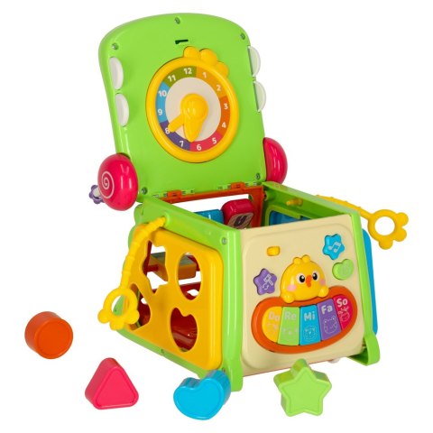 Kostka edukacyjna sorter z pianinkiem krokodyl 4w1 Kostka edukacyjna sorter z pianinkiem krokodyl 4w1