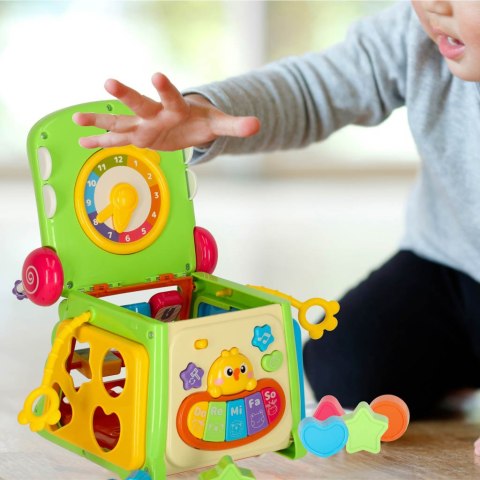 Kostka edukacyjna sorter z pianinkiem krokodyl 4w1 Kostka edukacyjna sorter z pianinkiem krokodyl 4w1