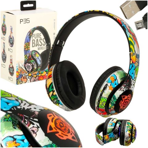 Słuchawki bezprzewodowe nauszne P35 Bluetooth LED Gaming Sport Słuchawki bezprzewodowe nauszne P35 Bluetooth LED Gaming Sport