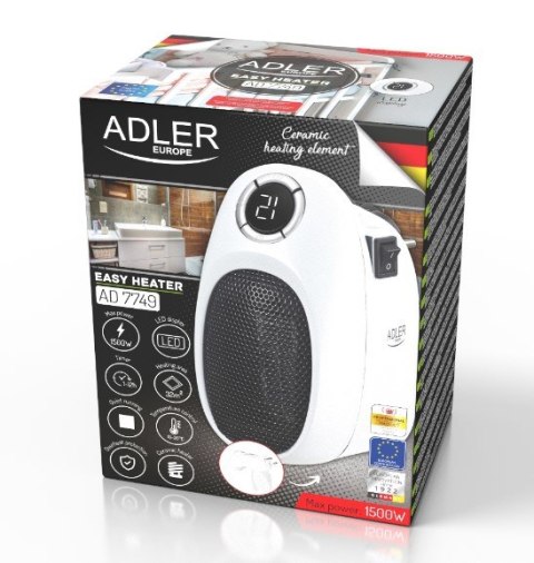 Termowentylator Adler AD 7749 Termowentylator Easy heater grzejnik elektryczny farelka 1500W Termowentylator Adler AD 7749 Termowentylator Easy heater grzejnik elektryczny farelka 1500W