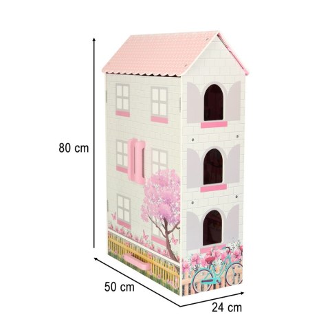 Domek dla lalek drewniany4332 Lulilo Papilio różowy 80cm Domek dla lalek drewniany4332 Lulilo Papilio różowy 80cm