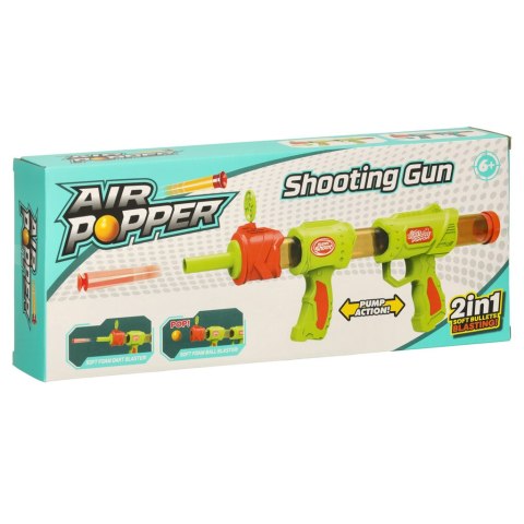 Pistolet na kulki karabin na piankowe naboje solidny dla dzieci gra 2w1 niebieski Pistolet na kulki karabin na piankowe naboje solidny dla dzieci gra 2w1 niebieski