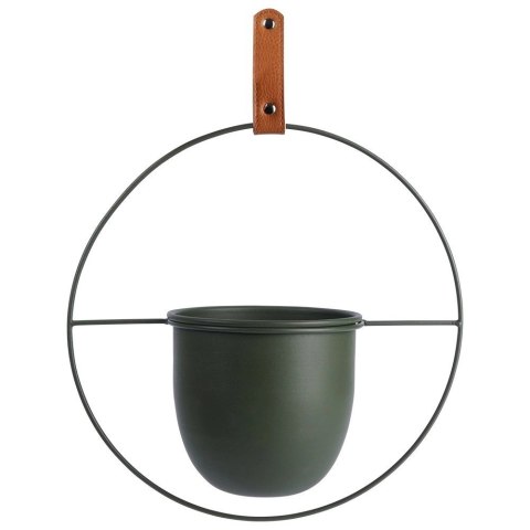 Osłonka na doniczkę wisząca metalowa zielona 30x30 cm Osłonka na doniczkę wisząca metalowa zielona 30x30 cm