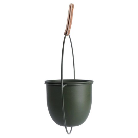 Osłonka na doniczkę wisząca metalowa zielona 30x30 cm Osłonka na doniczkę wisząca metalowa zielona 30x30 cm