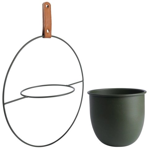 Osłonka na doniczkę wisząca metalowa zielona 30x30 cm Osłonka na doniczkę wisząca metalowa zielona 30x30 cm