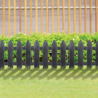 Palisada płotek ogrodowy grafitowy obrzeże border zestaw 10 szt. 200 cm 20x15 cm