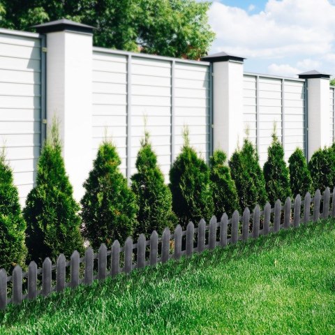 Palisada płotek ogrodowy grafitowy obrzeże border zestaw 10 szt. 200 cm 20x15 cm Palisada płotek ogrodowy grafitowy obrzeże border zestaw 10 szt. 200 cm 20x15 cm