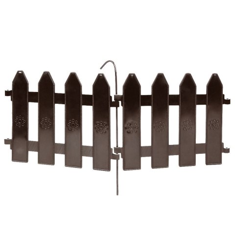 Palisada płotek ogrodowy obrzeże zestaw brązowy 10 szt. 200 cm 20x15 cm